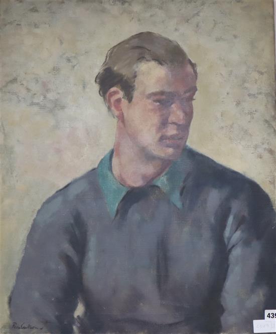 Christopher Pemberton (1923-2010) oil on canvas, Portrait of a young man, signed, 68 x 56cm, unframed